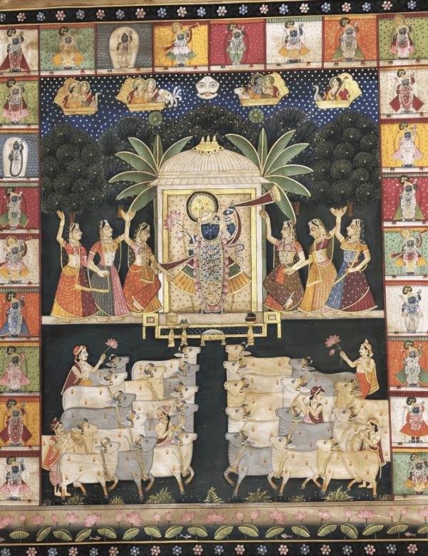 Divine Serenade: Shrinathji with Gopis and the Sacred Herd