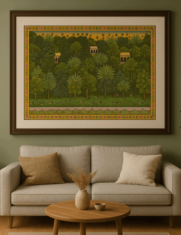 Verdant Whispers: Krishna's Sacred Grove in Bloom - Image 2