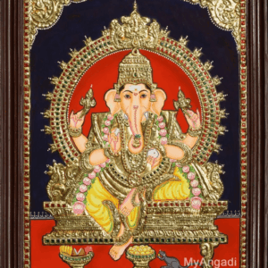 Grace of Beginnings: Ganeshji in Tanjore Gold