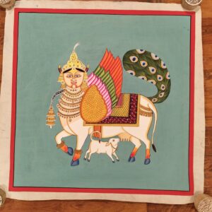 Kamadhenu, also known as Surabhi 2×2 feet Pichwai painting